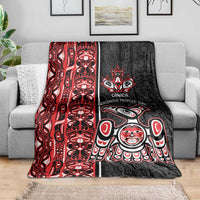Canada Indigenous Peoples' Day Blanket Canadian Raven Haida Pattern
