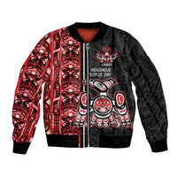Canada Indigenous Peoples' Day Bomber Jacket Canadian Raven Haida Pattern