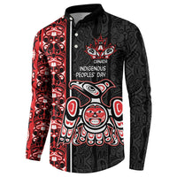 Canada Indigenous Peoples' Day Button Sweatshirt Canadian Raven Haida Pattern