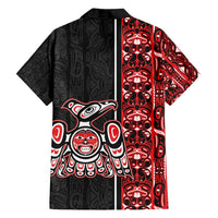 Canada Indigenous Peoples' Day Family Matching Long Sleeve Bodycon Dress and Hawaiian Shirt Canadian Raven Haida Pattern