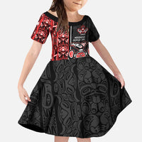 Canada Indigenous Peoples' Day Family Matching Mermaid Dress and Hawaiian Shirt Canadian Raven Haida Pattern