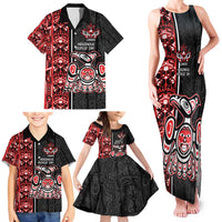Canada Indigenous Peoples' Day Family Matching Tank Maxi Dress and Hawaiian Shirt Canadian Raven Haida Pattern