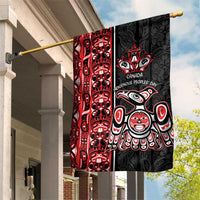 Canada Indigenous Peoples' Day Garden Flag Canadian Raven Haida Pattern