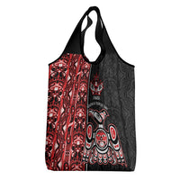 Canada Indigenous Peoples' Day Grocery Bag Canadian Raven Haida Pattern