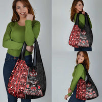 Canada Indigenous Peoples' Day Grocery Bag Canadian Raven Haida Pattern