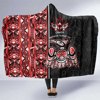Canada Indigenous Peoples' Day Hooded Blanket Canadian Raven Haida Pattern