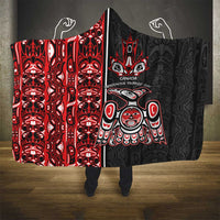 Canada Indigenous Peoples' Day Hooded Blanket Canadian Raven Haida Pattern