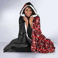 Canada Indigenous Peoples' Day Hooded Blanket Canadian Raven Haida Pattern