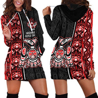 Canada Indigenous Peoples' Day Hoodie Dress Canadian Raven Haida Pattern