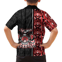 Canada Indigenous Peoples' Day Kid Hawaiian Shirt Canadian Raven Haida Pattern