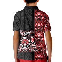 Canada Indigenous Peoples' Day Kid Polo Shirt Canadian Raven Haida Pattern