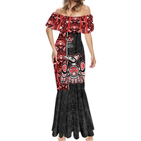 Canada Indigenous Peoples' Day Mermaid Dress Canadian Raven Haida Pattern