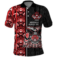 Canada Indigenous Peoples' Day Polo Shirt Canadian Raven Haida Pattern