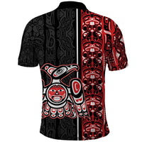 Canada Indigenous Peoples' Day Polo Shirt Canadian Raven Haida Pattern