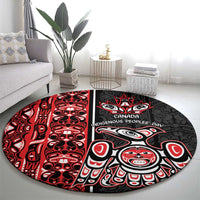 Canada Indigenous Peoples' Day Round Carpet Canadian Raven Haida Pattern
