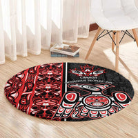 Canada Indigenous Peoples' Day Round Carpet Canadian Raven Haida Pattern