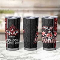 Canada Indigenous Peoples' Day Tumbler Cup Canadian Raven Haida Pattern