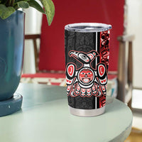 Canada Indigenous Peoples' Day Tumbler Cup Canadian Raven Haida Pattern