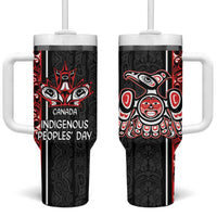 Canada Indigenous Peoples' Day Tumbler With Handle Canadian Raven Haida Pattern