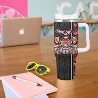 Canada Indigenous Peoples' Day Tumbler With Handle Canadian Raven Haida Pattern