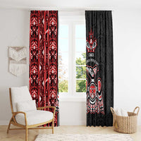 Canada Indigenous Peoples' Day Window Curtain Canadian Raven Haida Pattern