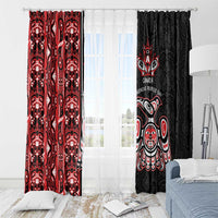 Canada Indigenous Peoples' Day Window Curtain Canadian Raven Haida Pattern
