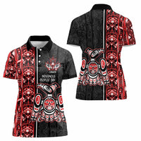 Canada Indigenous Peoples' Day Women Polo Shirt Canadian Raven Haida Pattern