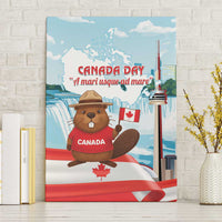 Canada Day Canvas Wall Art Cute Beaver With Flag