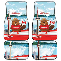 Canada Day Car Mats Cute Beaver With Flag