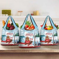 Canada Day Grocery Bag Cute Beaver With Flag