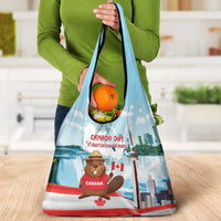 Canada Day Grocery Bag Cute Beaver With Flag