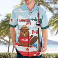 Canada Day Hawaiian Shirt Cute Beaver With Flag