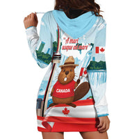 Canada Day Hoodie Dress Cute Beaver With Flag