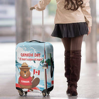 Canada Day Luggage Cover Cute Beaver With Flag