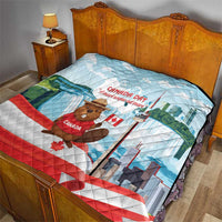 Canada Day Quilt Cute Beaver With Flag