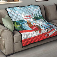 Canada Day Quilt Cute Beaver With Flag