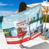 Canada Day Sarong Cute Beaver With Flag