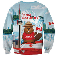 Canada Day Sweatshirt Cute Beaver With Flag
