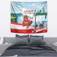 Canada Day Tapestry Cute Beaver With Flag