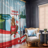 Canada Day Window Curtain Cute Beaver With Flag