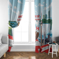 Canada Day Window Curtain Cute Beaver With Flag