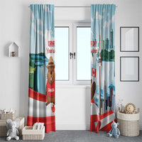 Canada Day Window Curtain Cute Beaver With Flag