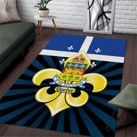 Quebec Canada Province Area Rug Fleur De Lis Coat Of Arms