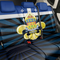 Quebec Canada Province Back Car Seat Cover Fleur De Lis Coat Of Arms