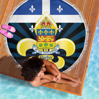 Quebec Canada Province Beach Blanket Fleur De Lis Coat Of Arms