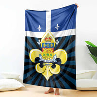 Quebec Canada Province Blanket Fleur De Lis Coat Of Arms