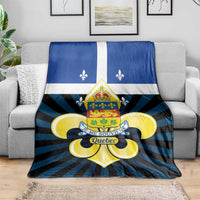 Quebec Canada Province Blanket Fleur De Lis Coat Of Arms