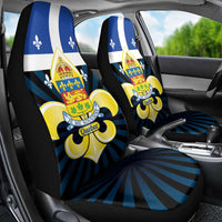Quebec Canada Province Car Seat Cover Fleur De Lis Coat Of Arms