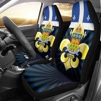 Quebec Canada Province Car Seat Cover Fleur De Lis Coat Of Arms