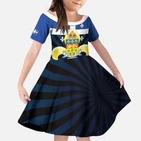 Quebec Canada Province Family Matching Short Sleeve Bodycon Dress and Hawaiian Shirt Fleur De Lis Coat Of Arms